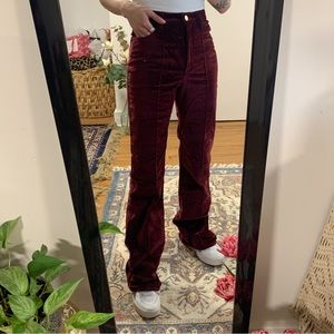 *LIMITED EDITION Zendaya x Tommy 2019* ‘Velvet Bootleg Trousers’ Burgundy 2